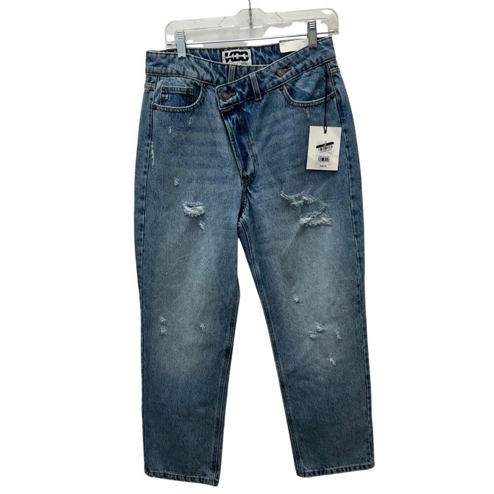 K-143 KBB By Kahlana Women's Size 4  High-Rise Distressed Straight-Leg Jeans
